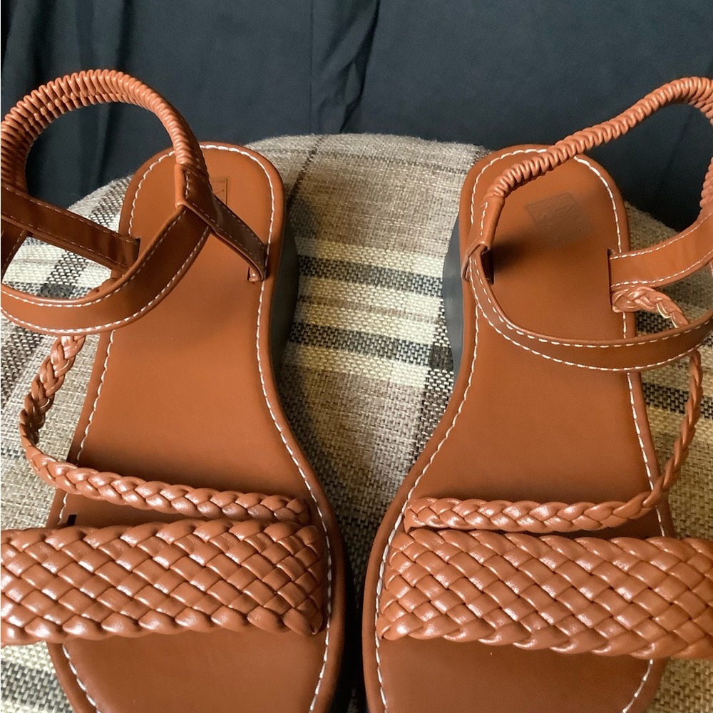 Women's Solid Color Braided Sandals, - Picture 3 of 6